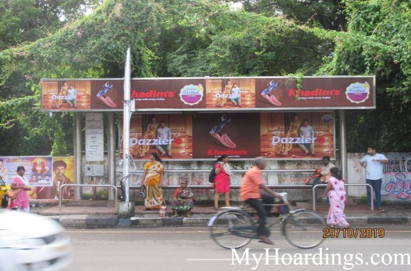 Cost of Bus Shelter Advertising at Avin Bus Stop in Chennai, Outdoor Media Agency Chennai, Tamil Nadu 